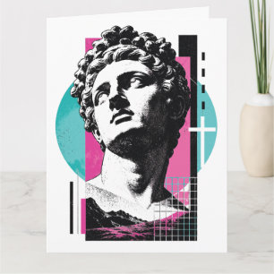 Brutalist Retro Jesus Greek Statue Colossians 2:3 Card