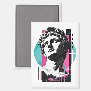 Brutalist Retro Jesus Greek Statue Colossians 2:3 Magnet