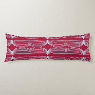 Brutalist Waves: Arabian Red & Beau Blue Body Pillow