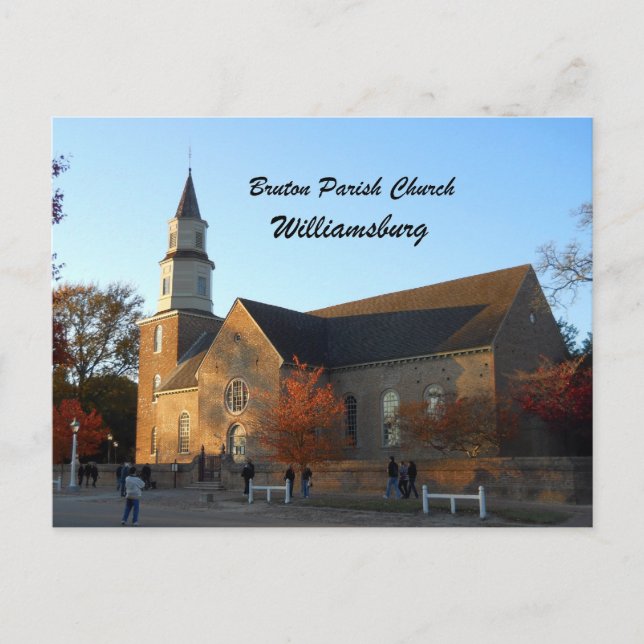 Bruton Parish Church, Williamsburg Postcard (Front)