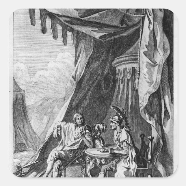 Brutus and Cassius in Brutus's Tent Square Sticker (Front)