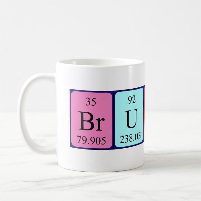 Brutus periodic table name mug (Left)