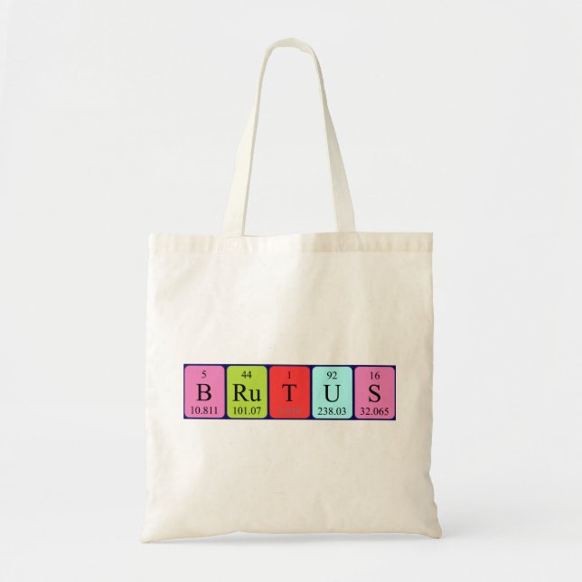 Brutus periodic table name tote bag (Front)