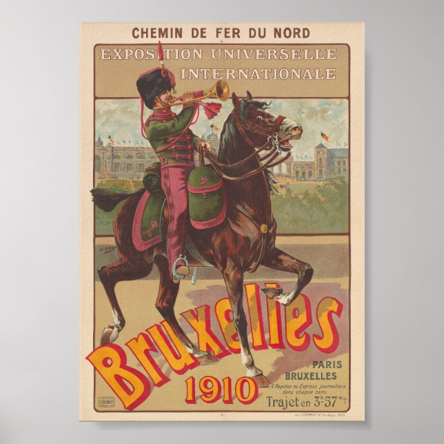 Bruxelles Belgique Poster vintage 1910 (Devant)