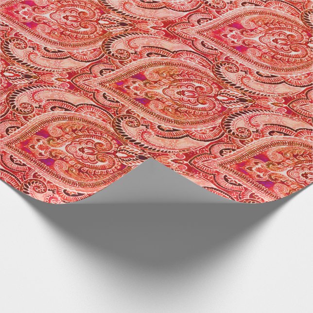 Bruxelles Pomegranate Wrapping Paper (Corner)