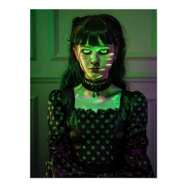 "Bruyé par la lumière" Goth Girl Poster Mur Art (Devant)