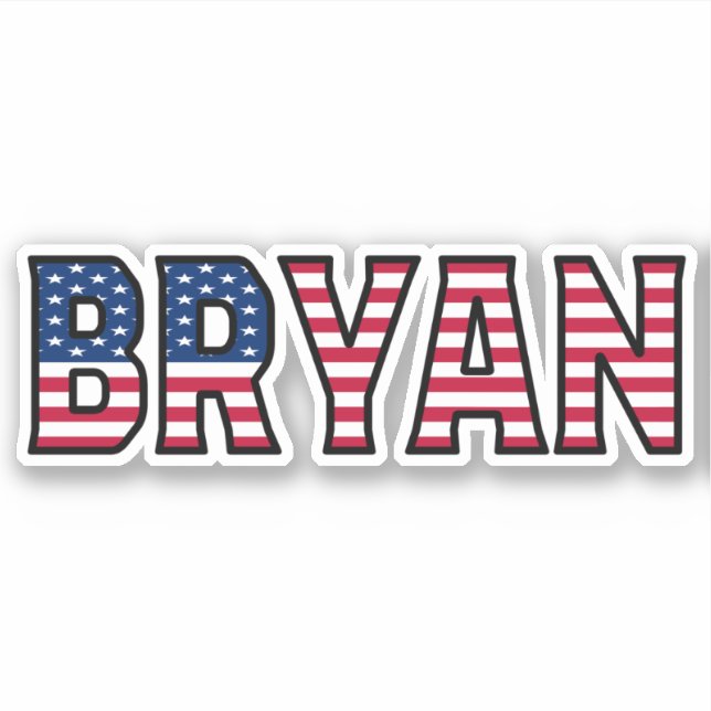 Bryan Nom Prénom USA Sticker Stickerset (Devant)