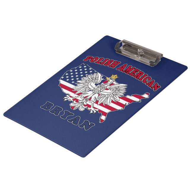 Bryan Texas Polish American Clipboard (Angled)