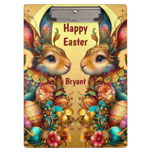 BRYANT ~ HAPPY EASTER ~ EASTER BUNNIES ~  CLIPBOARD