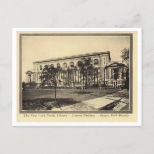 Bryant Park, Manhattan NY, Facade Retro Inspired Postcard