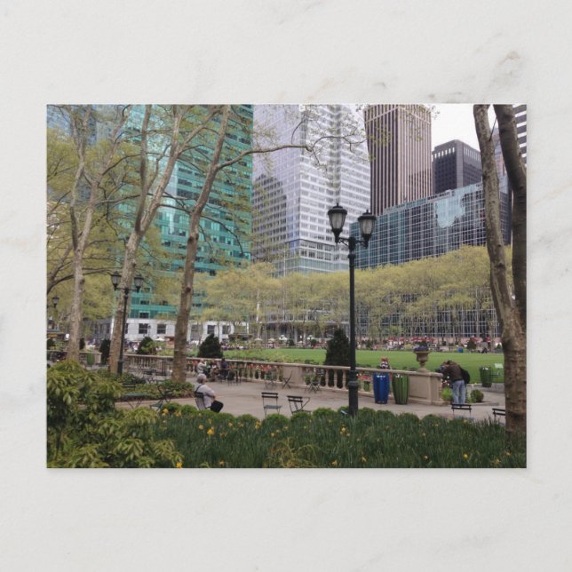 Bryant Park NYC New York City Manhattan Springtime Postcard (Front)
