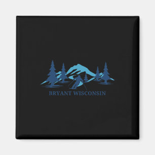 Bryant Wisconsin Ski Resort Skiing Skier Magnet