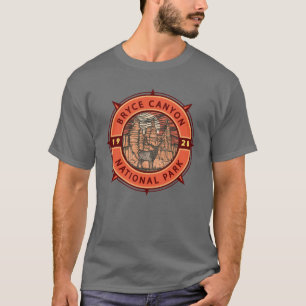 Bryce Canyon National Park Elk Retro Compass  T-Shirt