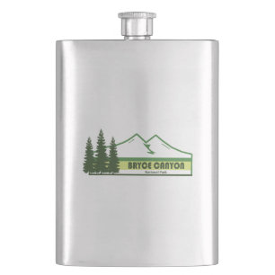 Bryce Canyon National Park Green Stripes Hip Flask