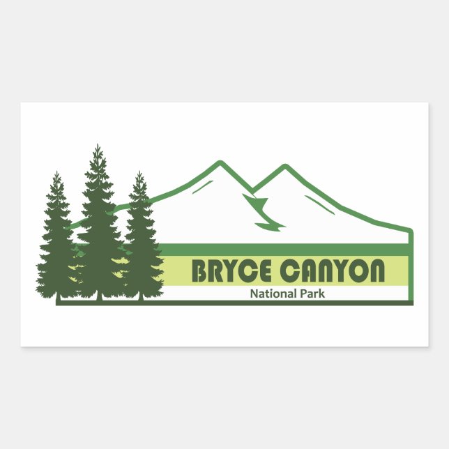 Bryce Canyon National Park Green Stripes Sticker (Front)