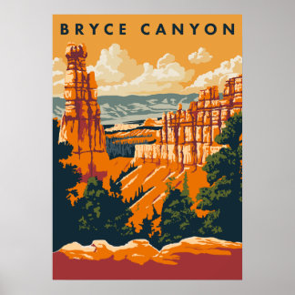 Bryce Canyon National Park Midcentury Modern Poster