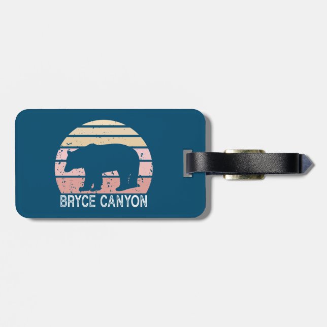 Bryce Canyon National Park Retro Bear Luggage Tag (Back Horizontal)