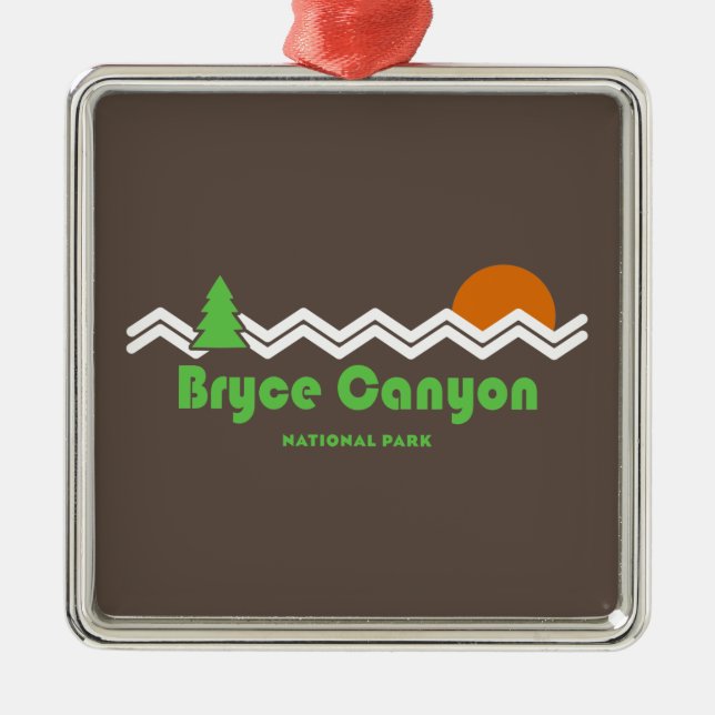 Bryce Canyon National Park Retro Metal Ornament (Front)