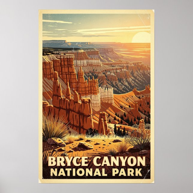 Bryce Canyon National Park Retro Poster (Front)