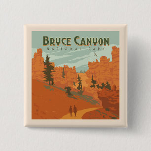 Bryce Canyon National Park Rock Formations 2 Inch Square Button