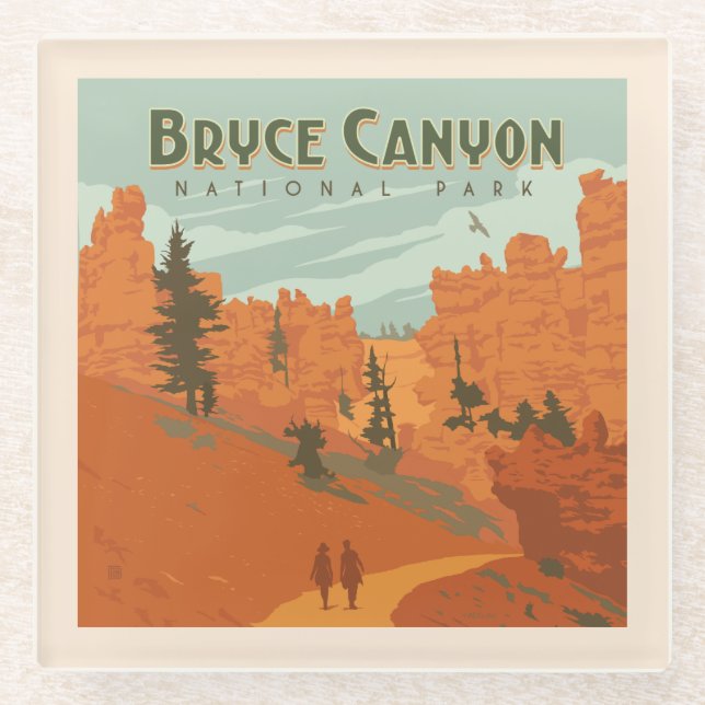 Bryce Canyon National Park Rock Formations Glass Coaster (Front)