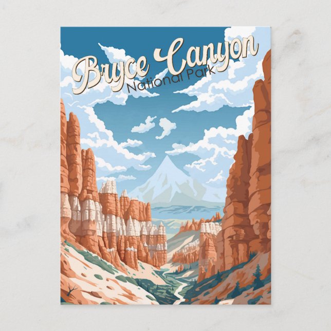 Bryce Canyon National Park Trail Illustration Postcard (Front)