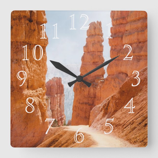 Bryce Canyon National Park Trail Square Wall Clock (Front)