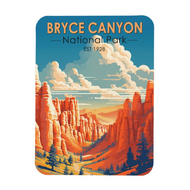 Bryce Canyon National Park Travel Art Vintage Magnet (Vertical)