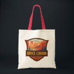 Bryce Canyon National Park Travel Art Vintage Tote Bag<br><div class="desc">Bryce Canyon vector artwork design. The park is a sprawling reserve in southern Utah, known for crimson-coloured hoodoos, which are spire-shaped rock formations.</div>