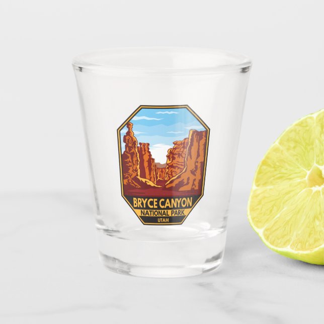  Bryce Canyon National Park Utah Emblem Shot Glass (Front)