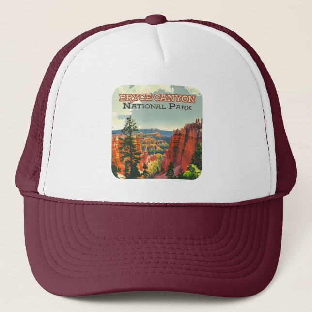 Bryce Canyon National Park Utah Hoodoo Retro Trucker Hat (Front)