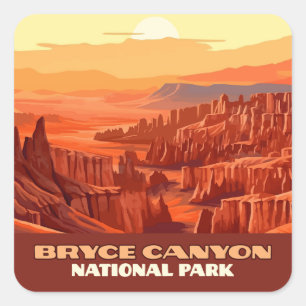 Bryce Canyon National Park Utah Mountains Square Sticker