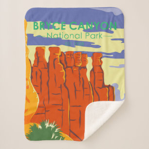 Bryce Canyon National Park Utah Vintage Sherpa Blanket