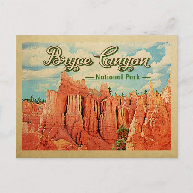 Bryce Canyon National Park Vintage Travel Postcard (Front)