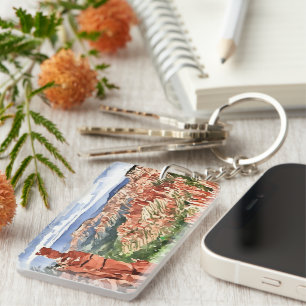 Bryce Canyon National Park Watercolor Keychain