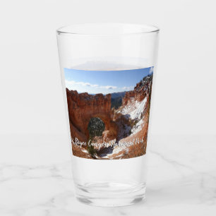Bryce Canyon Natural Bridge Snowy Landscape Photo Glass