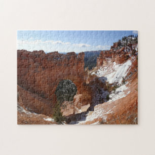 Bryce Canyon Natural Bridge Snowy Landscape Photo Jigsaw Puzzle