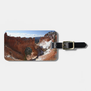 Bryce Canyon Natural Bridge Snowy Landscape Photo Luggage Tag