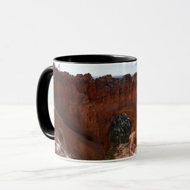Bryce Canyon Natural Bridge Snowy Landscape Photo Mug (Front Left)
