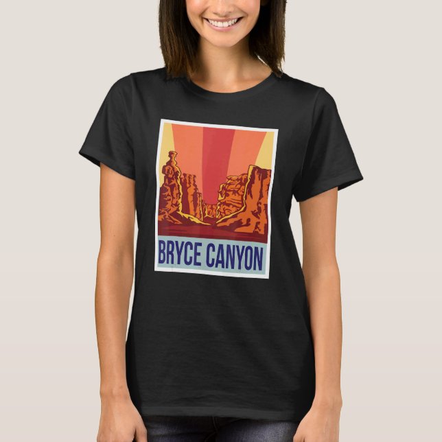 Bryce Canyon Retro National Park Souvenir Utah Roc T-Shirt (Front)