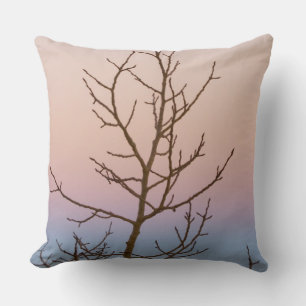 Bryce Canyon, Utah. Bare tree in front of sunset Throw Pillow