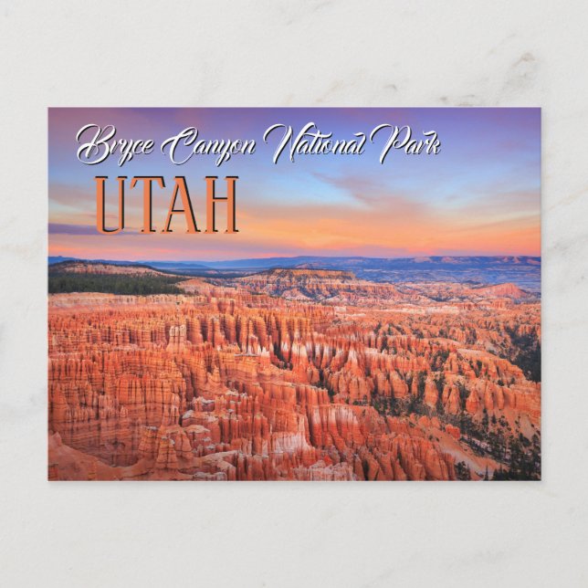 Bryce Canyon Utah Sunset Postcard (Front)