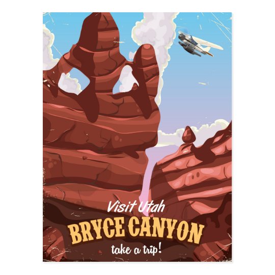 Bryce Canyon vintage travel poster Postcard