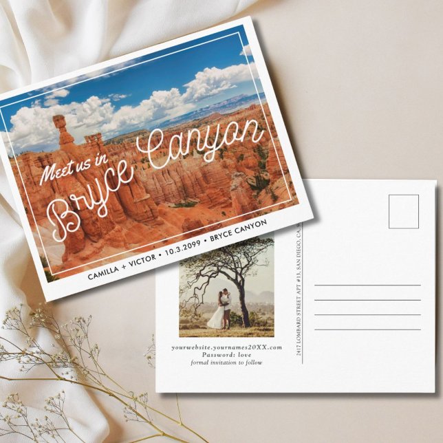 Bryce Canyon Wedding Enregistrer la date Carte pos (Bryce Canyon)
