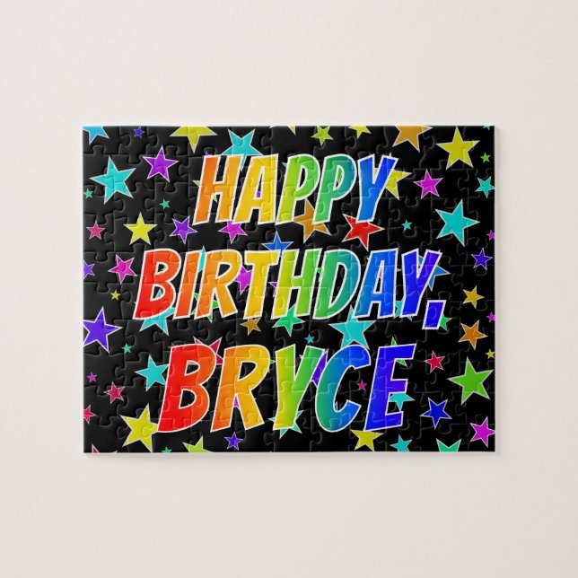 "BRYCE" First Name, Fun "HAPPY BIRTHDAY" Jigsaw Puzzle (Horizontal)