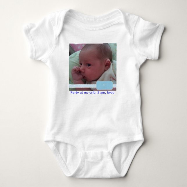 Bryce party at crib organic creeper tee (Front)
