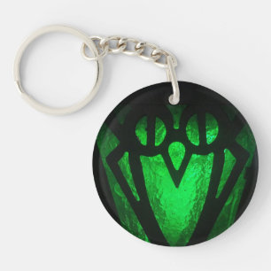 Bryn Mawr Lantern Photo Green Keychain
