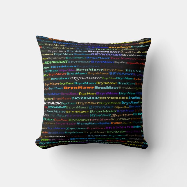 Bryn Mawr Text Design I Throw Pillow (Front)