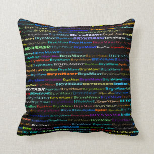 Bryn Mawr Text Design I Throw Pillow