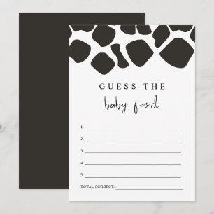 BRYNDLE Modern Cow Print Guess the Baby Food Game Invitation